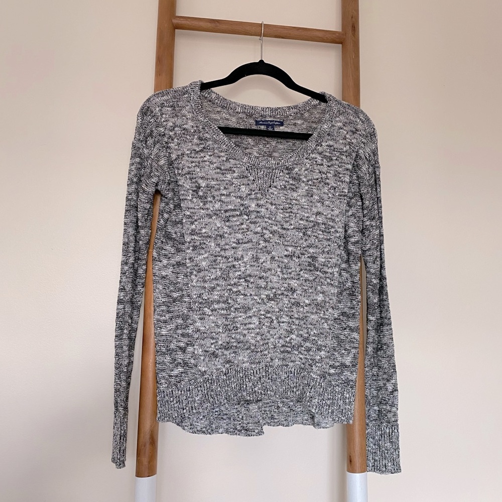 American Eagle Marled Shine Crew Sweater